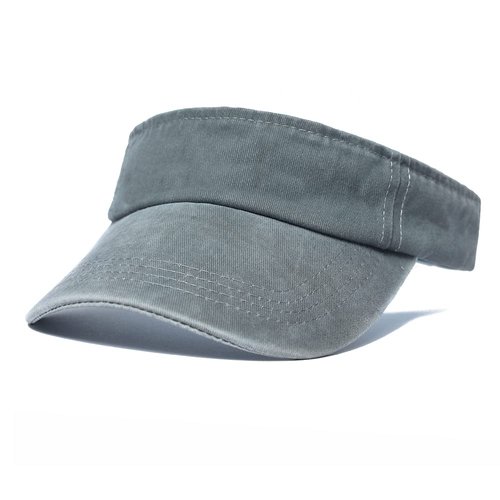 ANDICEQY Sport Sun Visor Hats Adjustable Empty Top Baseball Cap Cotton Ball Caps for Women and Men (Gray)