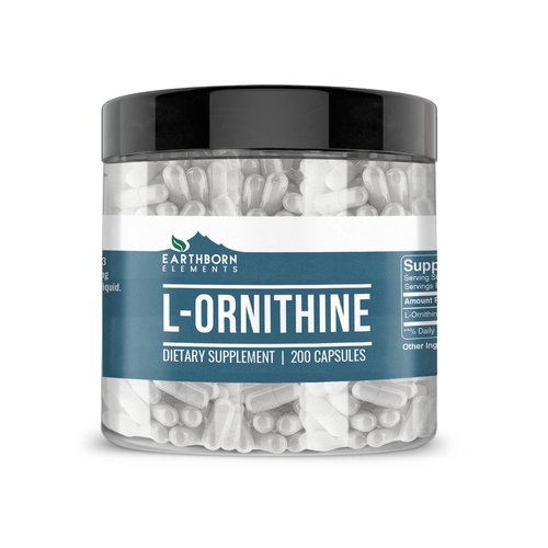 Earthborn Elements (200 Capsules L-Ornithine HCl, Amino Acid, Protein Synthesis