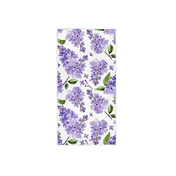 Summer Purple Lavender Soft Hand Towels 30x15,Decorative Spring Cute Floral Flower Fingertip Kitchen Dish Towels Washcloth for Bathroom, Hotel, Gym and Spa