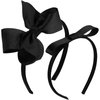 EYEOO 2PCS Black Bow Headbands Set for Girls Big Knotted Headbands Grosgrain Ribbon Hair Bows Cute Hair Hoop Top Knot Turban Hair Headband for Girls Teens Party Cosplay Decoration Hair Accessories