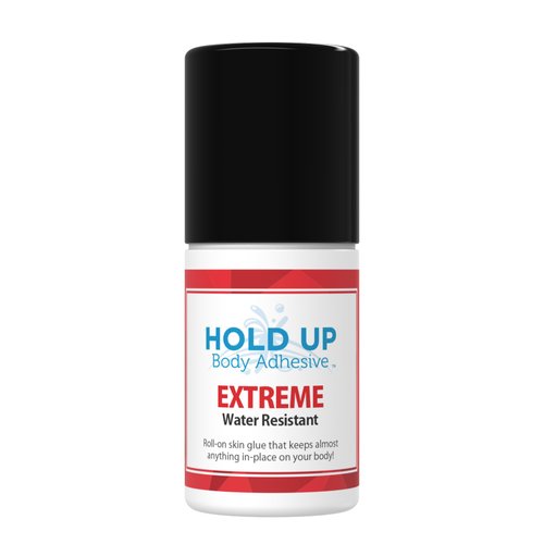 Hold Up Body Adhesive Extreme - Body Glue for Dancers, Butt Glue for Dancers, Roll On Skin Adhesive for Compression Stockings, Sock Glue, Clothing, Costume, Fashion, Dance, 2 oz. Bottle