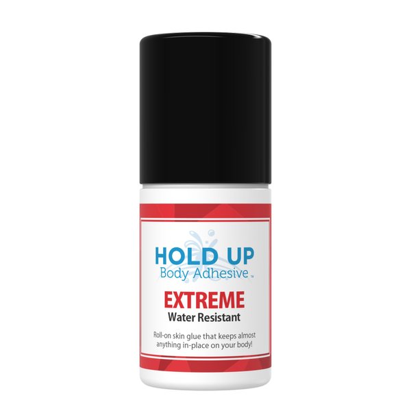 Hold Up Body Adhesive Extreme - Body Glue for Dancers, Butt Glue for Dancers, Roll On Skin Adhesive for Compression Stockings, Sock Glue, Clothing, Costume, Fashion, Dance, 2 oz. Bottle