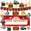 Lnkdeya Movie Night Party Decorations - 60 Pcs Kit Now Showing Banner Hanging Foil Swirls Film Backdrop Movie Theater Themed for Birthday Party Family Party Boys Girls