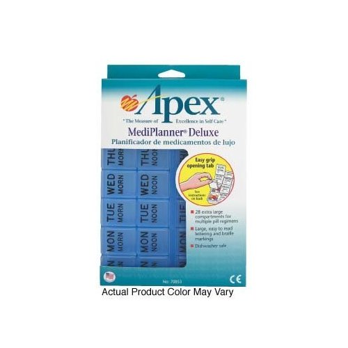 Medi Planner Deluxe, Pill Organizer Dispenser by Apex Healthcare Products