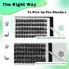 Bodermincer 120 Clusters 10mm+12mm/12mm+14mm/14mm+16mm Mixed Wide Cluster False Eyelash Individual Cluster EyeLashes Grafting Fake False Eyelashes Eyelash Extension (Black 12mm+14mm Mixed)