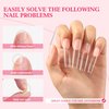 UNA GELLA Extra Long Tapered Sqaure Nail Tips Full Cover 504pcs No C Curve Clear Gel Nail Tips XXL Long Straight Nails Tips Acrylic Nails Long Square Gel X Nails for DIY Nail Art 12 Sizes