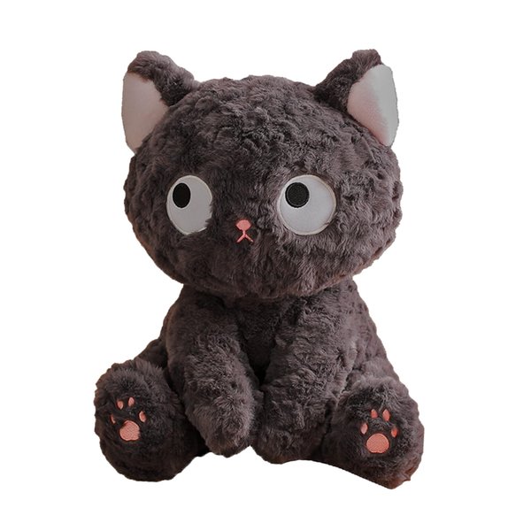 WYEDJHF Cute Black Cat Stuffed Animal Toy, Kawaii Cat Plush Pillow, Black Cat Soft Plushies Throw Pillow for Kids Birthday Christma Halloween Day Gifts Decor (Sitting, 9.8in)
