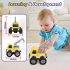 Cars Toy for 18m+ Years Old - Baby Toy Cars for Toddlers Push and Go Friction Powered Construction Truck Toys Plastic Action Vehicle Crane Toy with Playmat Storage Bag for Kids Boys Birthday Gifts