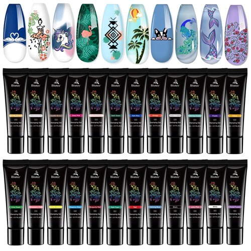 Nail stamping polish gel 24 Colors 5ML UV LED Gel Polish Special Polish Gel Printed Nail Polish G...