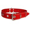 Dogs My Love Genuine Red Leather Rhinestone Dog Collar 1.25"x22" Fits 15"-20" Neck