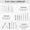 Manicure Set - HEMOUR 19 in 1 Stainless Steel Manicure Set, Professional Beauty Set, Nail Care Set Leather Case, Great Gift For Men And Women
