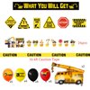 67pcs Construction Birthday Party Supplies Set Includes Birthday Banner 8 Hanging Swirls Construction Party Sign Construction BalloonsCake Toppers Caution Tape Dump Truck Party Decorations for Boys