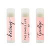 Andaz Press Blush Pink Rose Elegant Bridal Shower Engagement Party Collection, Lip Balm Chapstick Favors, Kissing The Single Life Goodbye, 12-Pack, Bridal Shower Bachelorette Party Favors Decor