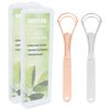 Stainless Steel Tongue Scraper Cleaner, 2 Pack Fresh Breath Tongue Cleaner for Adults, Kids, Men and Women, Surgical Grade Metal Scraper for Healty Oral Care, Bad Breath Cure (with 2 Travel Cases)