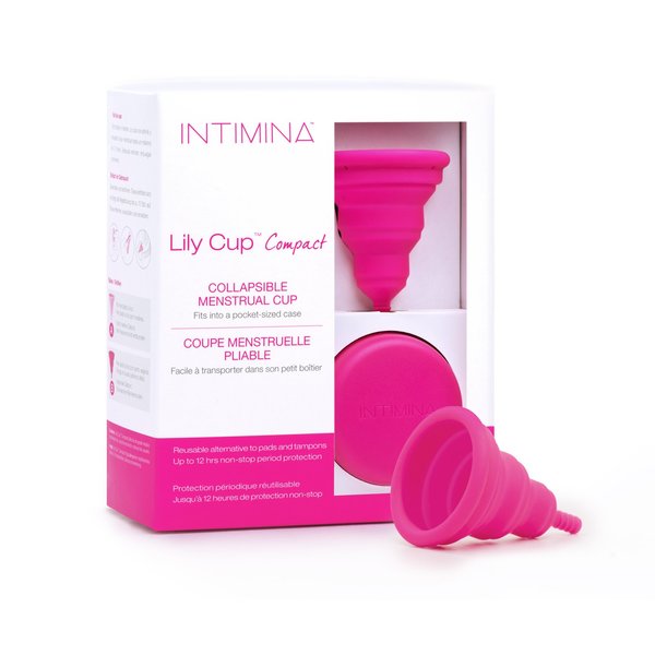 Intimina Lily Cup Compact - Small Menstrual Cup with Flat-fold Compact Design, Disposable Menstrual Cups, Period Cup Reusable (Size B)