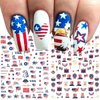 8PCS Independence Day Nail Art Sticker 4th of July Nail Decals 3D Self-Adhesive USA Flags Heart Star Stripe Nail Designs Memorial Day Nail Supplies American for Women Independence Day Nail Decoration