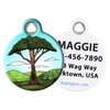 Dog Tag Art Nature and Outdoors Custom Pet ID Tag for Dogs and Cats, Personalized Dog Tag with Customized Identification, Tall Tree, Small (7/8" Diameter)