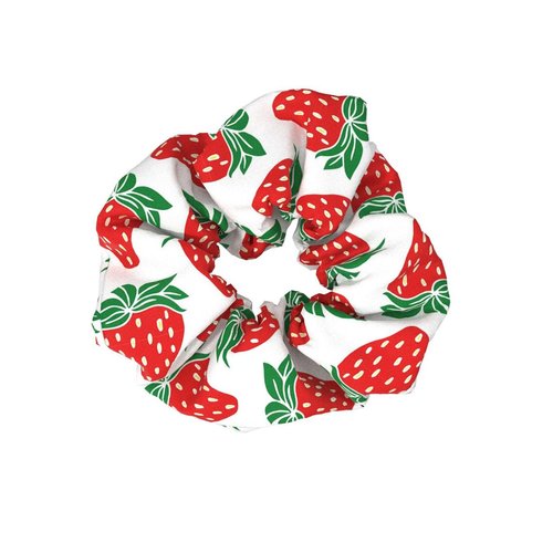 Strawberry Hair Scrunchies Girls Fruits Ponytail Holder Strawberry Hair Scrunchy Ties BW61 (A1)