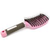 Vented Curved Boar Bristle Hair Brush Paddle Brush for Blow Drying, Anti-frizz Detangling Brush Styling Hairbrush Comb for Curly Fine Wavy Natural Tangled Hair, Wet or Dry Use