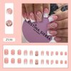 24Pcs Medium Long French Tip Press on Nails Nude Pink Rhinestones Fake Nails Glitter Design Full Cover Artificial Nails Stick on Nails Nail Art Supplies for Women Girls DIY Acrylic Nail Decorations