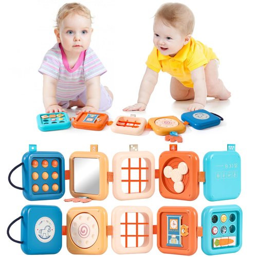 Montessori Toys for 1 2 3 Year Old Girls Boys, Explore Discover Activity Cube Toys, Christmas Stocking Stuffers for Kids, Travel Sensory Toys for Toddlers 1-3 Learning Fine Motor Skills Baby Toys Gift