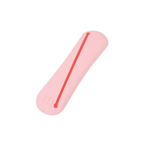 KuAoyoja Travel Essentials Makeup Brush Holder, Silicone Cosmetic Make up Bag Portable Cosmetic Face Brush Organizer Soft and Sleek Brush Cover Case for Women (Pink)