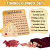 Extguds Tombola Bingo Game,Vintage Tombola Italian Game,Russian Lotto with number1-90 for Lottery, for up to 24 Players
