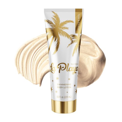 Onyx La Playa Tan & Glow Body Shimmer - Tan Extender & Illuminating Moisturizer - Anti-Streak After Tanning Lotion & Body Highlighter with Anti-Cellulite & Moisturizing Effect, Paraben Free