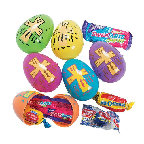 Candy Filled Religious Easter Eggs (Set of 24) Easter Hunt and Party Supplies