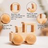 Promise Babe Wooden Rattle Push Car Toys Set Infant Wooden rattles Interesting Toys 2 Pc Baby Vehicle Toys Hand Push Cars Montessori Natural Wood Toys for Newborn Best Gift