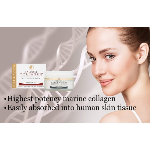 Salcoll Collagen - Anti-Aging Marine Collagen Face Cream - Firming Moisturizer for Fine Lines & Wrinkles, Day & Night Treatment, All Skin Types, 100 ml. Jar