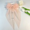 GOORAIFU Hair Bows for Women, 2pcs Beige Pink Hair Clips Girls, Hair Barrettes with Long Tail Chiffon Ribbons Cute Hair Accessories