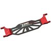 GPM 1Pc Set Upgrades Aluminum 6061-T6 +Carbon Fiber Battery Hold-Down for 1/8 4WD Sledge Monster Truck (95076-4) RC Cars (red)