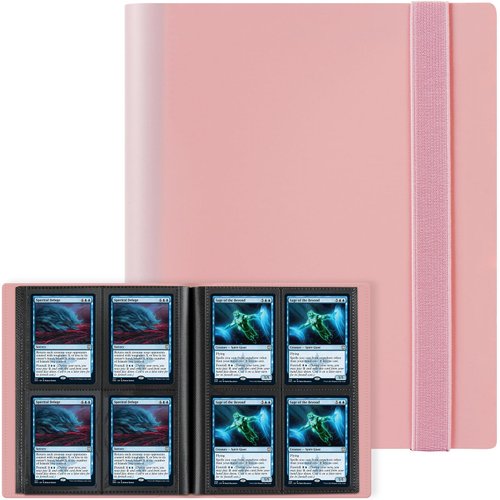 GEAoffice Trading Card Binder - 4 Pocket Card Collection Album Folder - 160 Side Loading Pocket Binder for TCG, MTG, Sports&Game Cards - Gifts for Girls