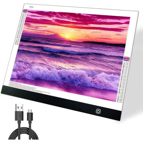 A3S Light Pad for Diamond Painting - Sponake Light Board Tracing with 3 Level Brightness Apply to 5D Diamonds Art | Craft | Weeding Vinyl | Sketching | Animation