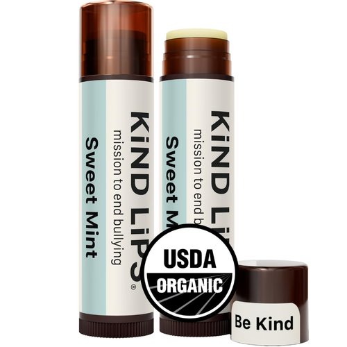 USDA Organic Sweet Mint Lip Balm 2 Pack – 100% Natural, Moisturizing Lip Care with Beeswax & Coconut Oil – Moisturizing Chapstick for Dry, Chapped Lips, Lip Repair for Women, Men, and Kids
