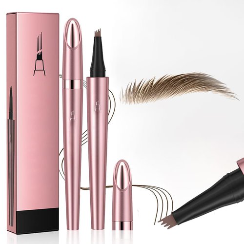 Eyebrow Tattoo Pencil,Magic Eyebrow Pencil, microblading eyebrow pen, 4 Fork Tip 3D Microblading Waterproof Eyebrow Pencil, Natural Long-Lasting Fine Stroke Eyebrow Tattoo Pencil for women