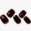 GLAMERMAID Dark Red Press On Nails Extra Short Square, Christmas Handmade Jelly Soft Gel Nails Burgundy Fake Nails, Glossy Red Stick Glue on Nail for Women Reusable Acrylic Stick on False Nail