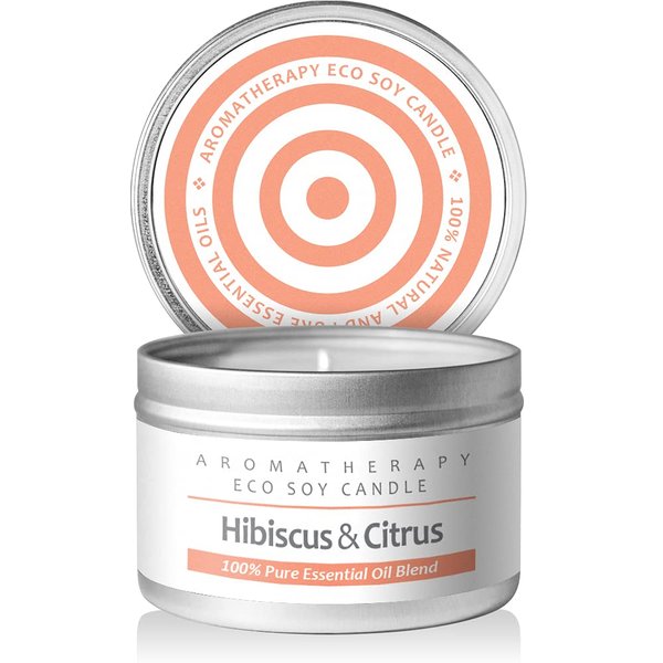 I & Candle Aromatherapy Soy Wax Scented Candles (Hibiscus & Citrus)