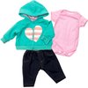 Reborn Dolls Baby Clothes 22 inch Doll Outfits 3 Pieces Set Fit for 22''-24'' Reborn Toddler Dolls Girls