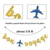 RoadSea Bon Voyage Banner - Travel Theme Party Bunting Supplies - Job Change - Retirement - Moving - Farewell Party Decorations - Gold Glitter