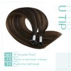 YoungSee U Tip Hair Extensions Human Hair Balayage Darkest Brown with Medium Brown Keratin Hair Extensions Balayage U Tip Human Hair Extension Ombre U Tips Remy Hair Extensions for Women 14In 1G/S 50G