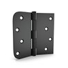 goldenwarm 3 Pack 4in Black Door Hinges Interior Door Hinges Black Matte 4 x 4 Inch with Square & Round Corners, Iron Material
