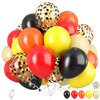 Dagelar Black Orange Yellow Red Balloons, Colorful Latex Balloons with Confetti Balloons, for Construction, Race Car, Monster Truck, Mouse Theme Birthday Party, Carnival, Baby Shower, Boy Party Supply
