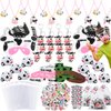 fozi cozi,134PCS Cow Party Favors for Kids 4-8- Farm Animal Birthday Party Supplies, Cow Baby Shower Goodie Bag Stuffers Include Cow Keychain Stickers Necklace