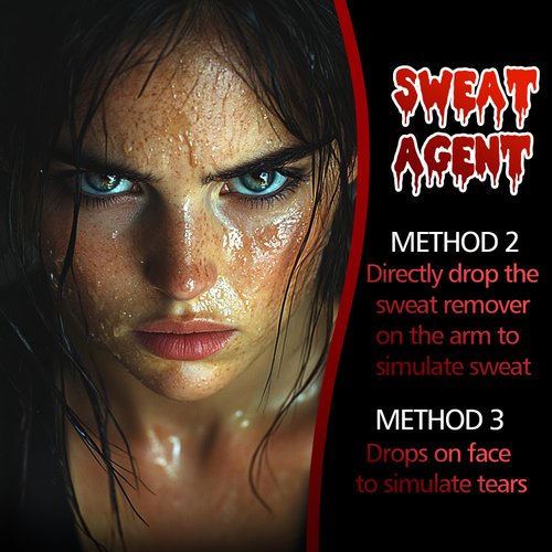 Sweat & Tears Sfx Makeup, Realistic Fake Sweat Dripping Tears Eye Makeup, Safe Hypoallergenic Monster Fx Fake Tears Makeup, Liquid Dramatized Thick Tears for Halloween Movies Cosplay Tear Drop Makeup