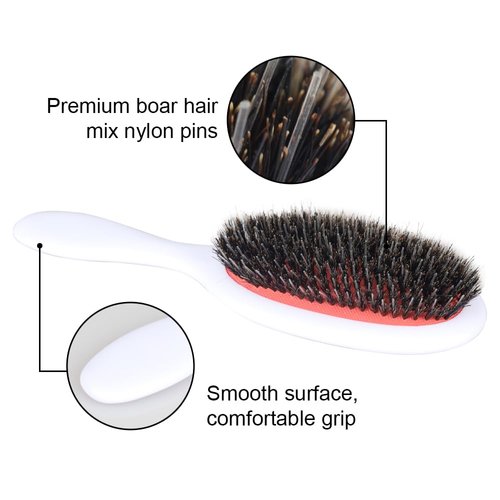 GlamorDove Nylon Teeth Boar Bristle Hair Extension Brush Cushion Hair Brush for Women Styling Smoothing Detangling