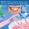 SHAOJIER Electric Toothbrush, with 8 Replacement Brush Heads and 1 Travel Box,Sonic Toothbrush for Adults and Kids,Portable Rechargeable Toothbrush for Travel (Pink)