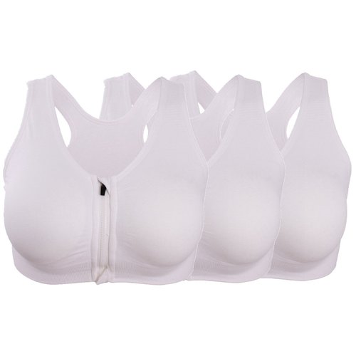 ohlyah Women's Zipper Front Closure Sports Bra Racerback Yoga Bras 3 Pack S
