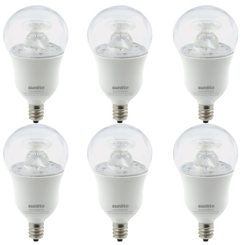 Sunlite 41699 LED A15 Appliance Clear Light Bulb, 6 Watts (40W Equivalent), 450 Lumens, Candelabra Base (E12), 90 CRI, Dimmable, ETL Listed, Ceiling Fan, Title-20 Compliant, 3000K Warm White, 6 Count